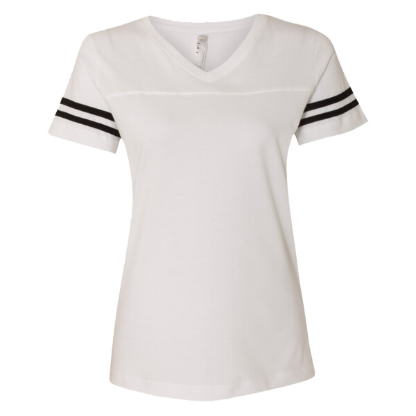 Women's Football V-Neck Combed & Ringspun Cotton Blend Fine Jersey Tee