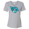 Women's Relaxed Heather CVC V-Neck Tee Thumbnail