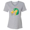 Women's Relaxed Heather CVC V-Neck Tee Thumbnail