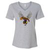 Women's Relaxed Heather CVC V-Neck Tee Thumbnail