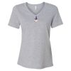 Women's Relaxed Heather CVC V-Neck Tee Thumbnail