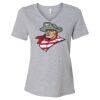 Women's Relaxed Heather CVC V-Neck Tee Thumbnail