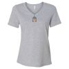 Women's Relaxed Heather CVC V-Neck Tee Thumbnail